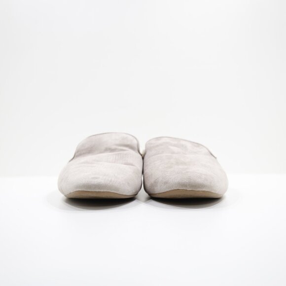 Birdies Phoebe Taupe Leather Faux-Fur Lined Lightweight Flat Mules - 9.5 - Picture 2 of 7